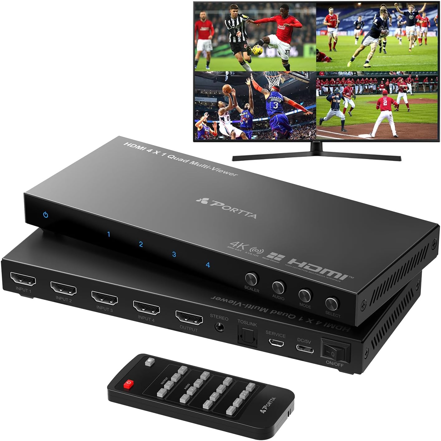 4K HDMI Multiviewer Switch 4x1 with PIP for Seamless Viewing