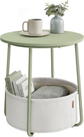 VASAGLE Small Round Side End Table - Compact Nightstand for Small