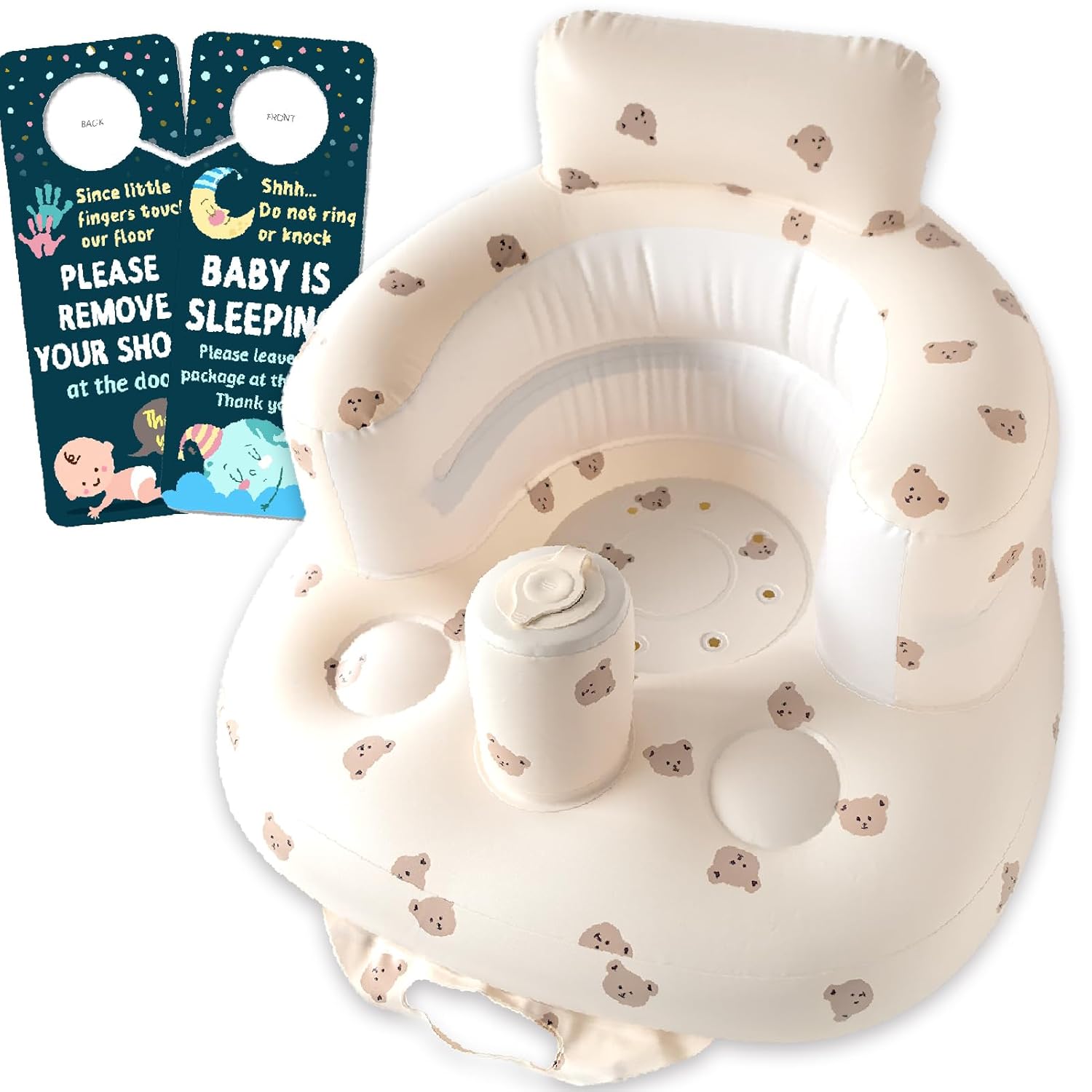 Inflatable Baby Seat with Back Support - Bear Design