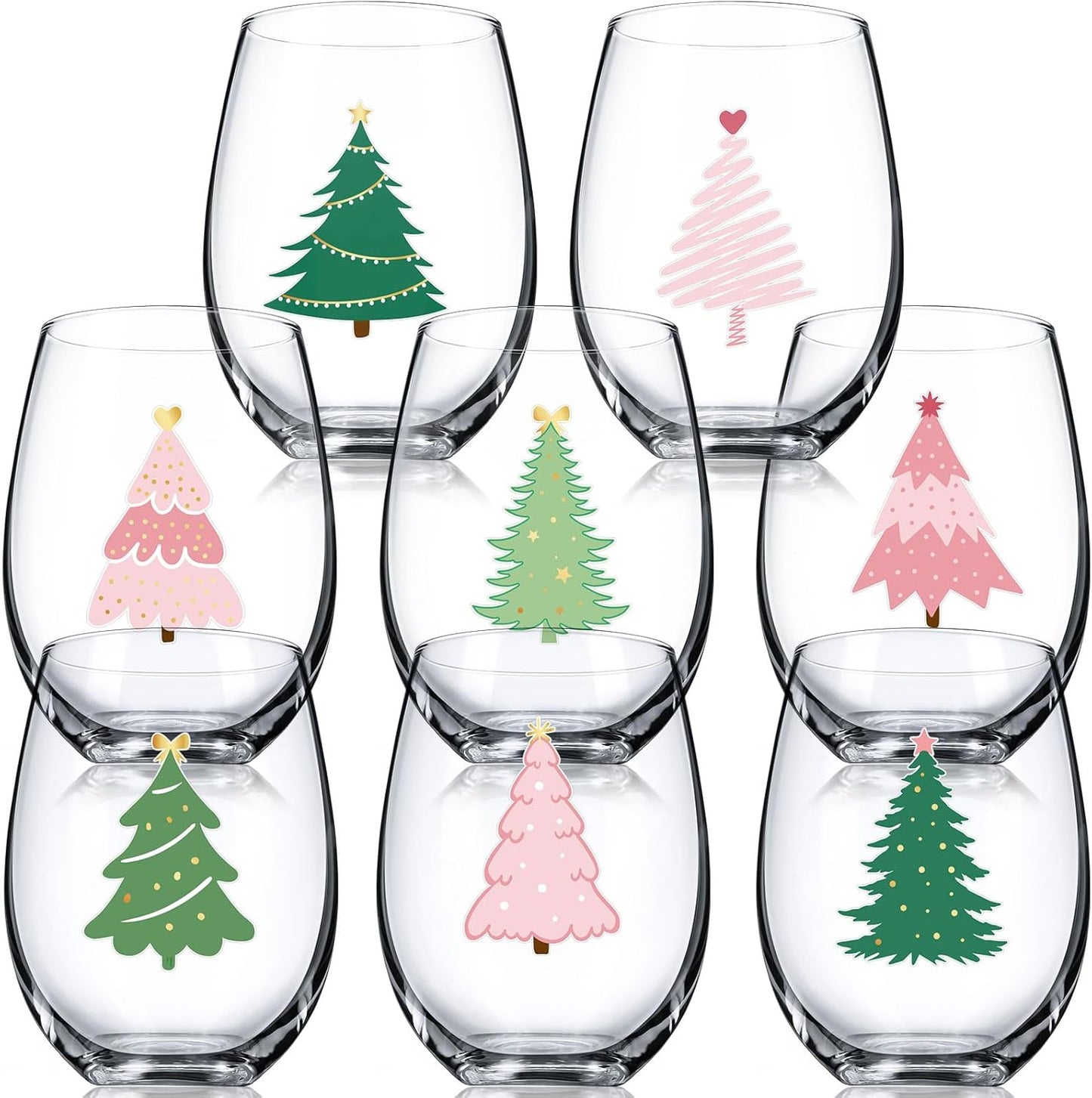 Umigy 8 Pcs Christmas Wine Glasses for Holiday Gatherings