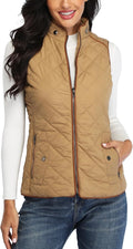 Quilted Vest Stand Collar Lightweight Zip Padded Vest - Warm, Packable