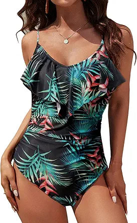 Blooming Jelly Womens One Piece Bathing Suit with Tummy Control