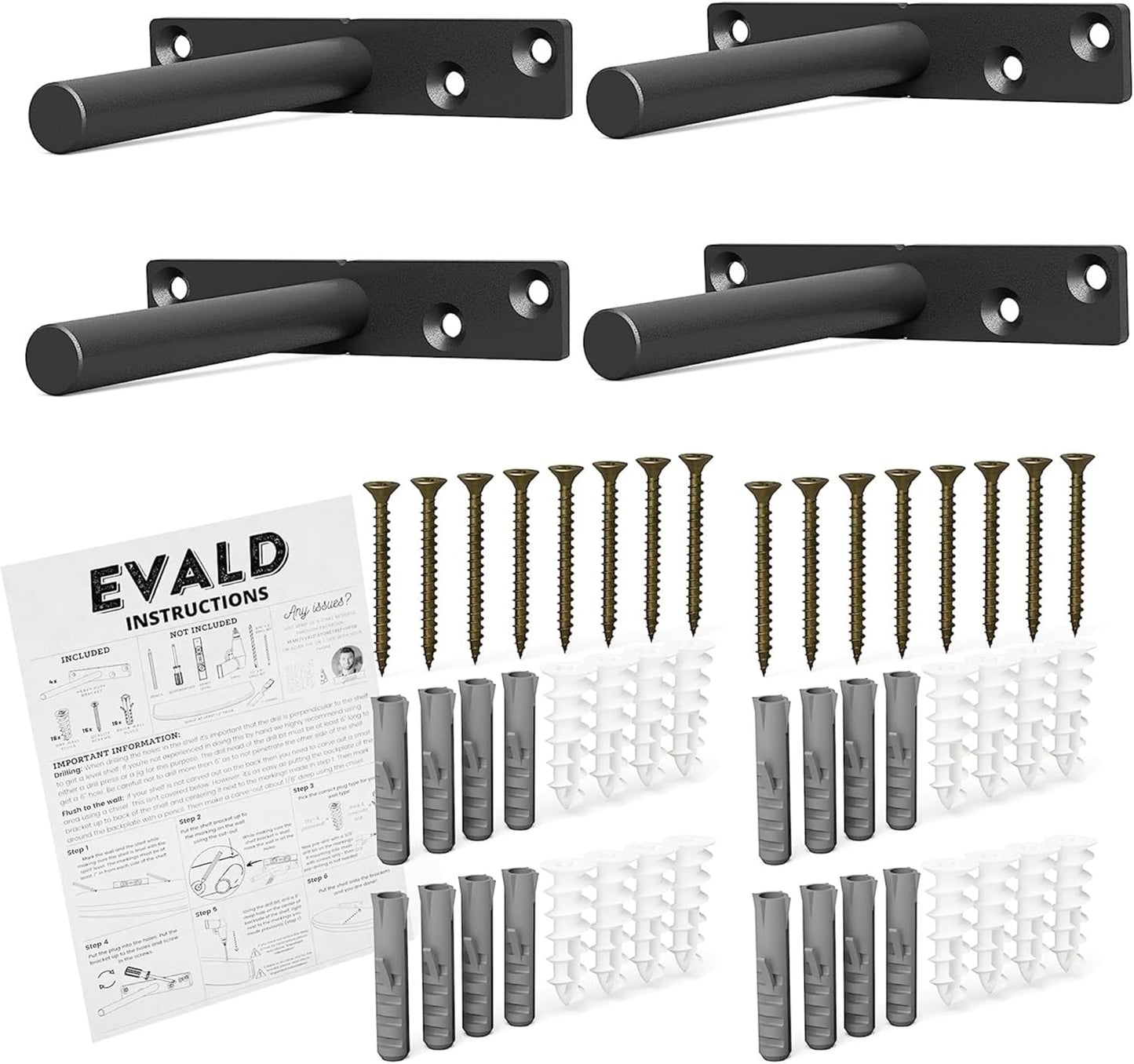 EVALD Heavy Duty Floating Shelf Bracket for Home Decor