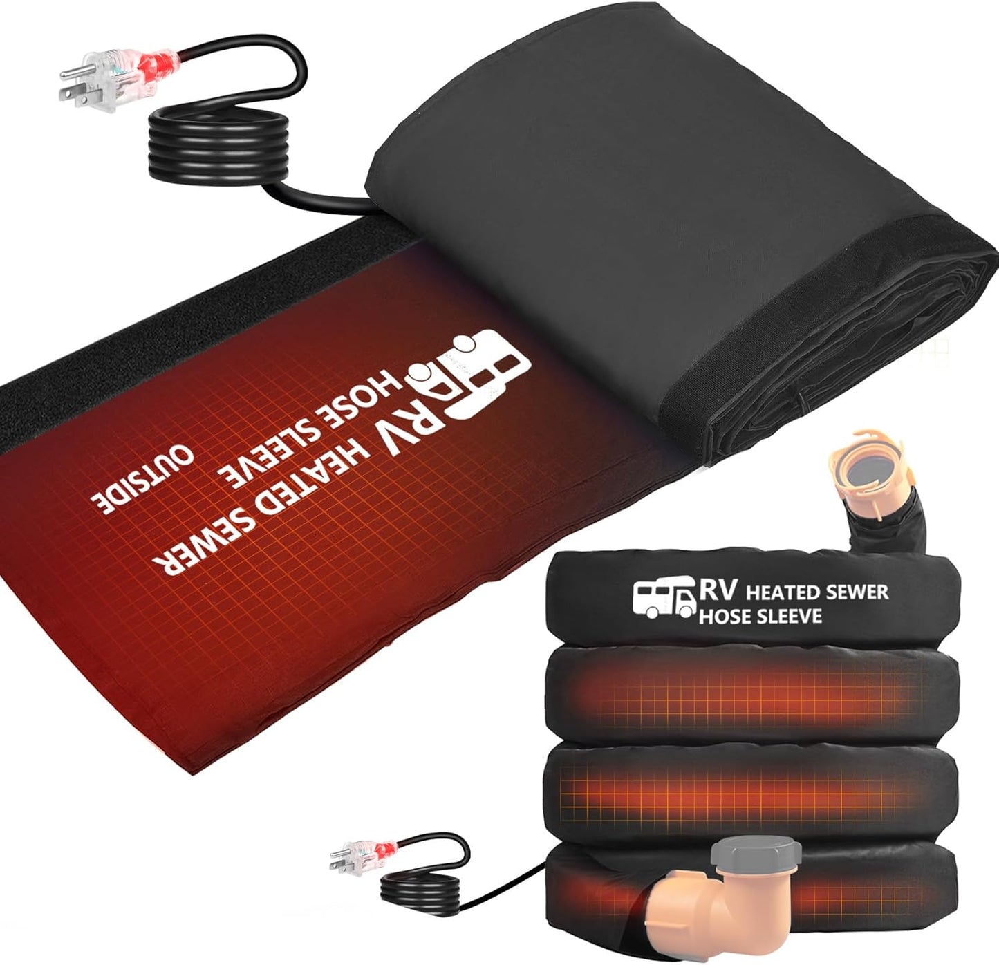 Heated RV Sewer Hose Kit for Winter - 15FT 20FT Options