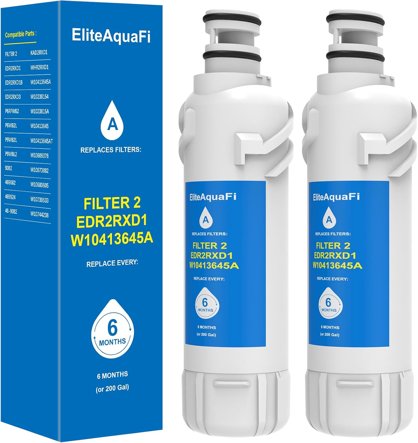 EDR2RXD1 Compatible Filter 2 Pack for Clean Drinking Water