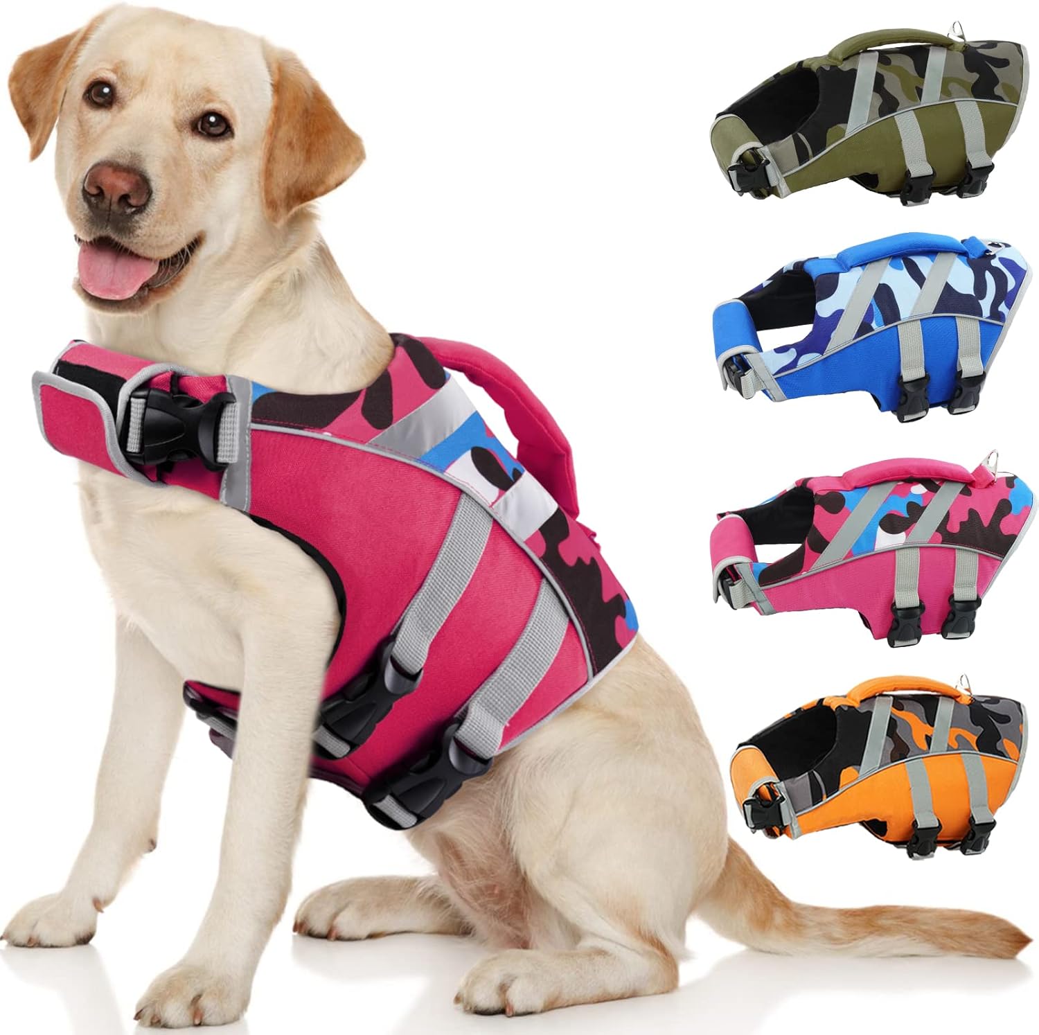 Kuoser Dog Life Jacket - High Visibility Vest for All Sizes