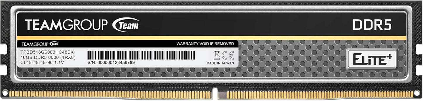 TEAMGROUP Elite Plus DDR5 16GB 6000MHz Memory Module for PCs