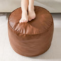 HIGOGOGO Round Stuffed Pouf Ottoman for Stylish Living Rooms