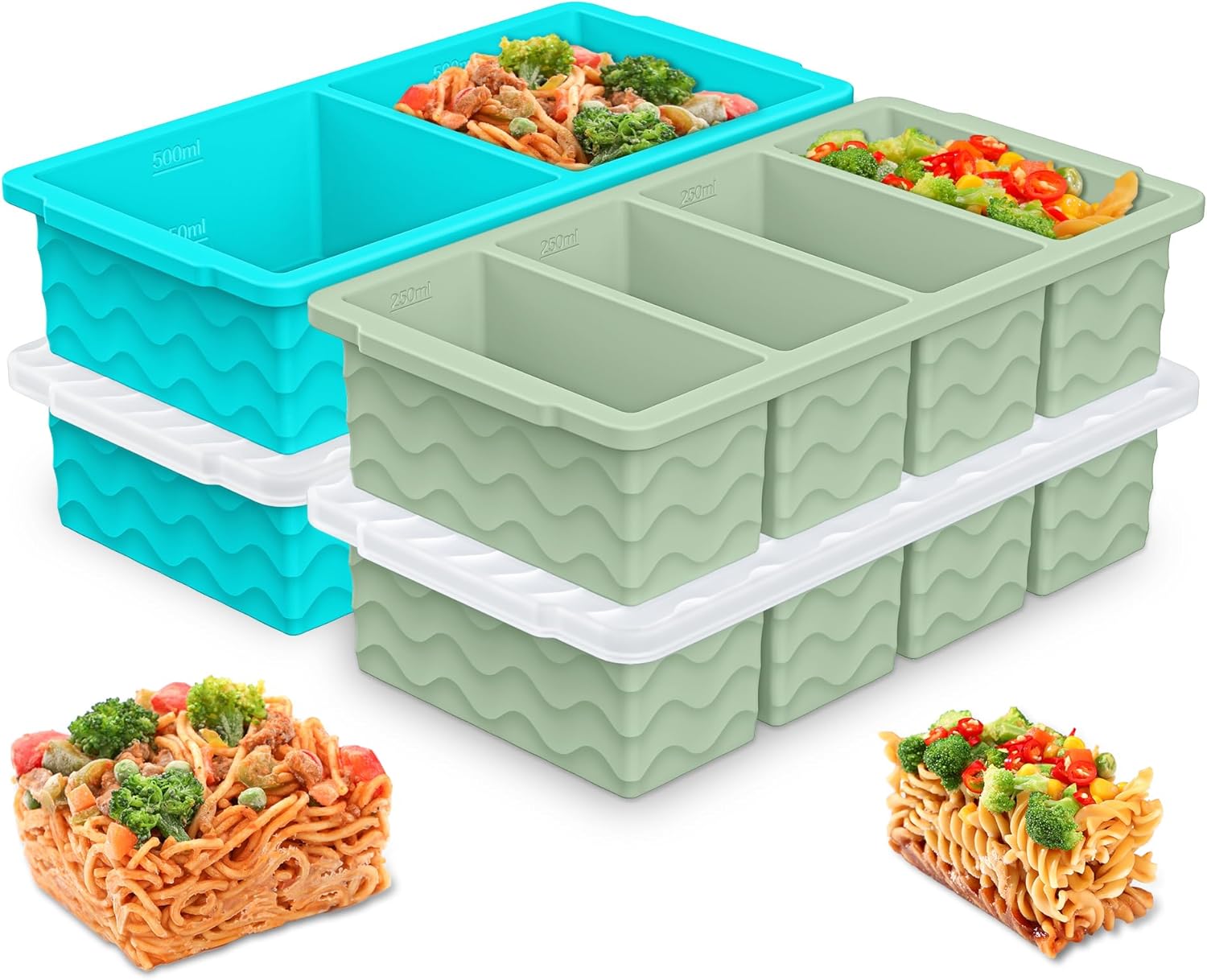 Silicone Freezer Molds for Soup with Lid - Perfect for Meal Prep