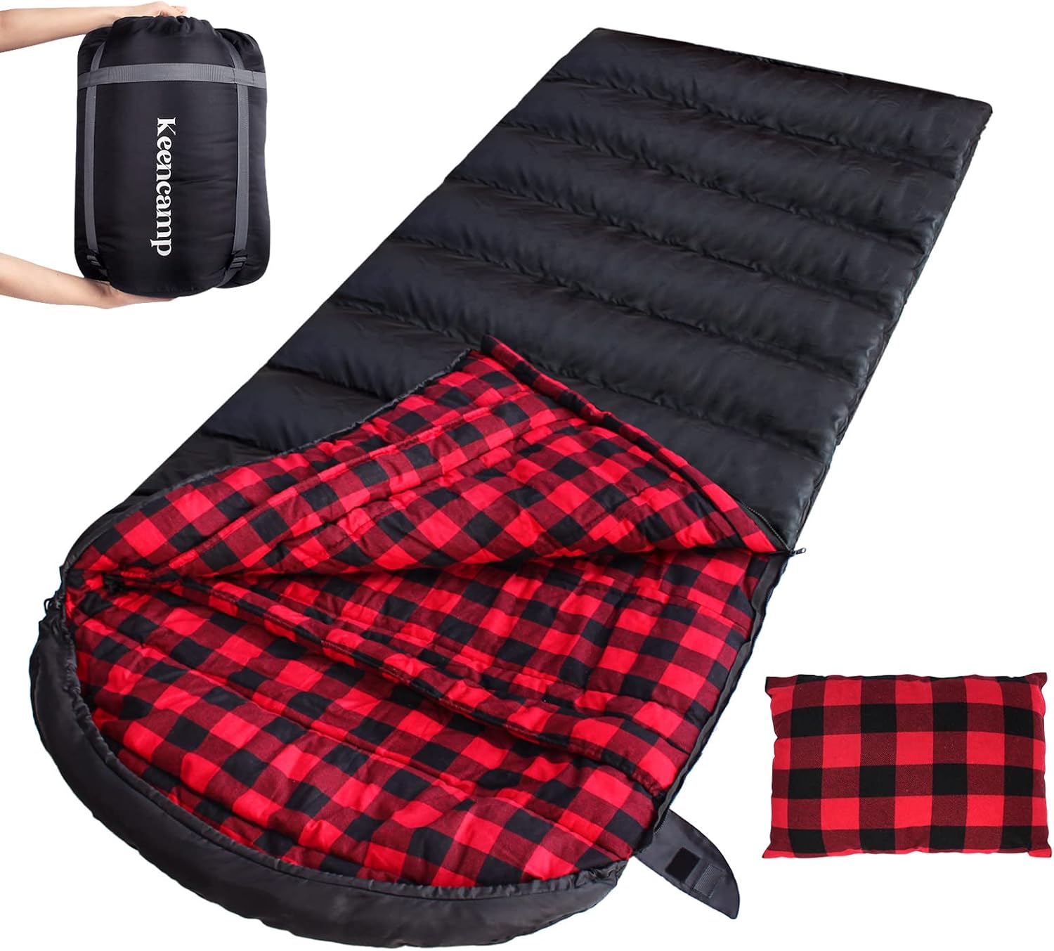 0 Degree Sleeping Bag for Adults XXL with Pillow Compression Sack