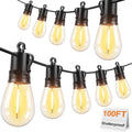 LED Outdoor String Lights 100FT with 30+2 Dimmable Edison Bulbs
