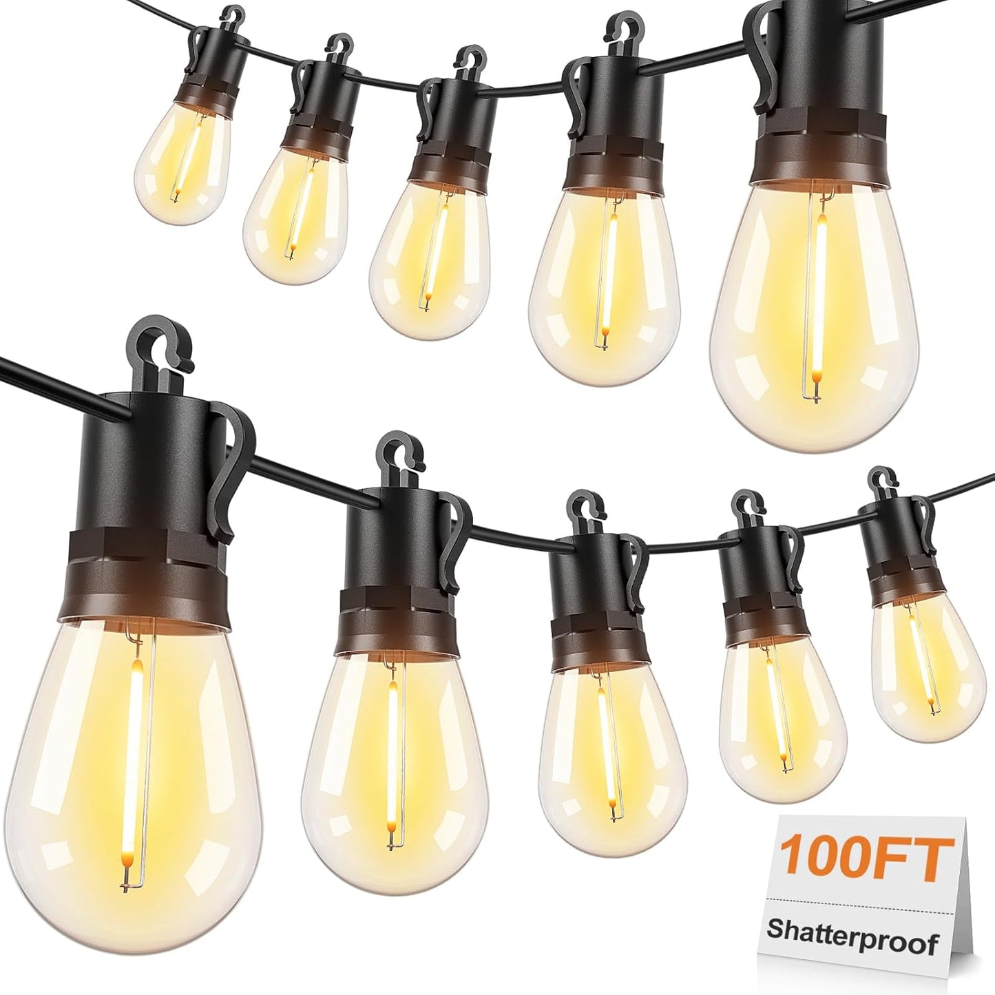 Brightever LED Outdoor String Lights 100FT for Any Occasion