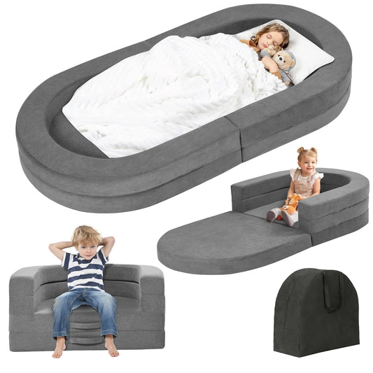 Travel Toddler Bed - 3-in-1 Portable Lounger for Kids