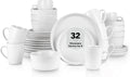 Stone Lain Albie 32-Piece Dinnerware Set - Snow White Speckled