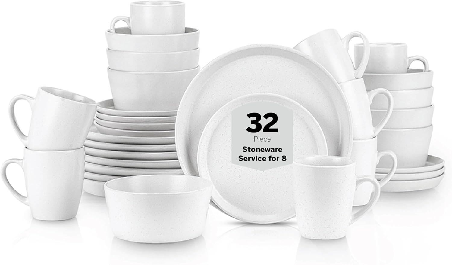 Stoneware 32-Piece Dinnerware Set for Stylish Dining Experience