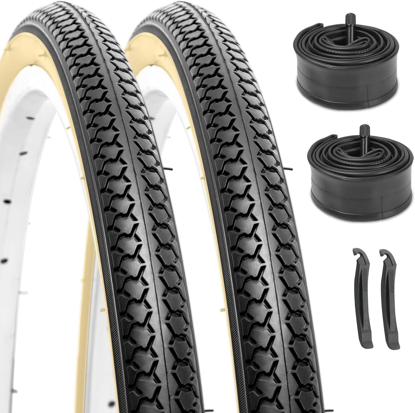 Hycline 26X1 3/8 Bike Tire Set: Durable Folding Tires for Commuters