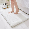 Bathroom Rugs White 24x36 Machine Washable Bath Mat - Plush Absorbent