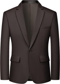Men's One Button Solid Color Suit Jacket - Slim Lightweight Blazer