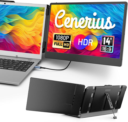 Cenerius 14 FHD 1080P Laptop Screen Extender