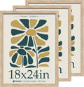 18x24 Oak Wood Poster Frame 3 Pack - Natural Solid Wood Gallery Frames