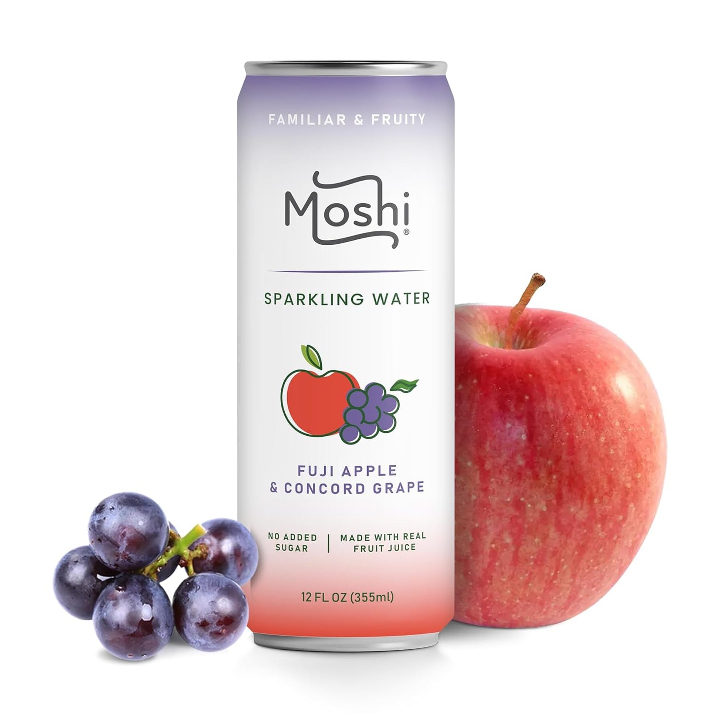 Moshi Asian Flavored Sparkling Water - Fuji Apple & Grape
