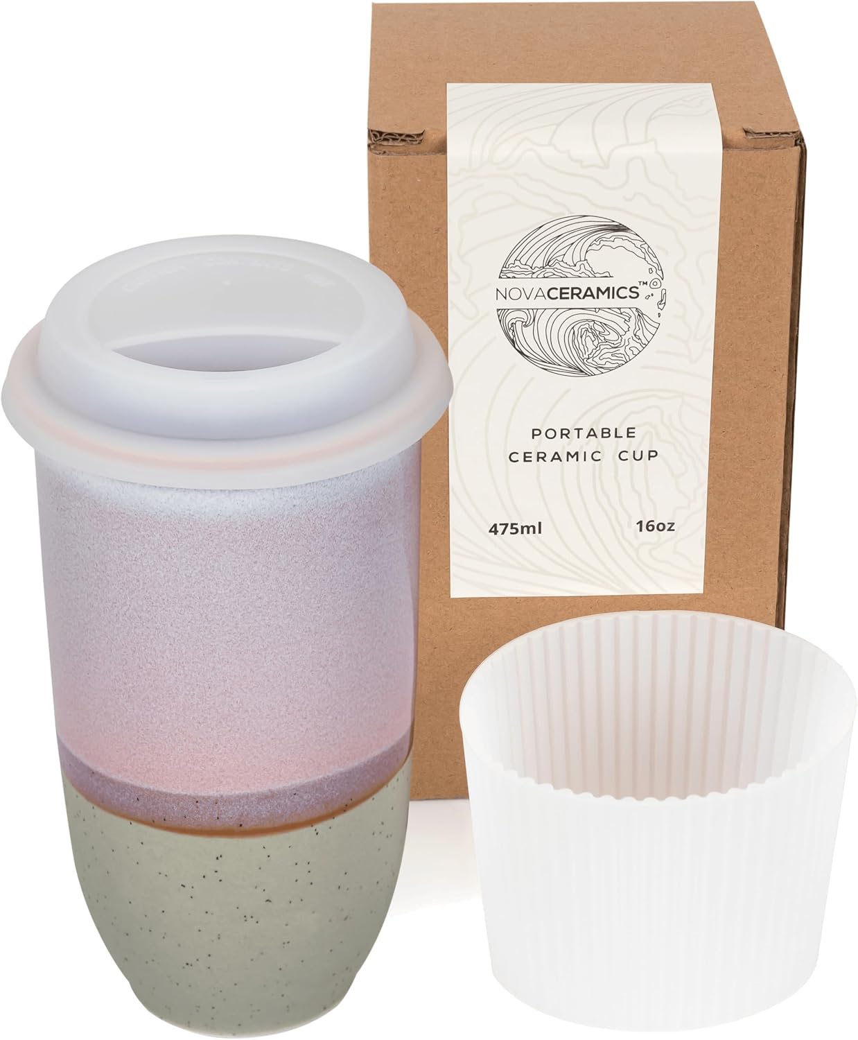 NOVA CERAMICS Coffee Travel Mug - Stylish Reusable Tumbler