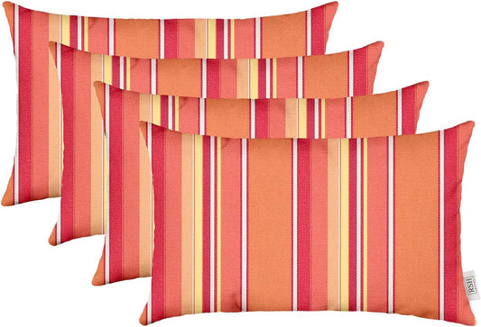 Sunbrella Jumbo Lumbar Throw Pillows Set of 4 for Comfort