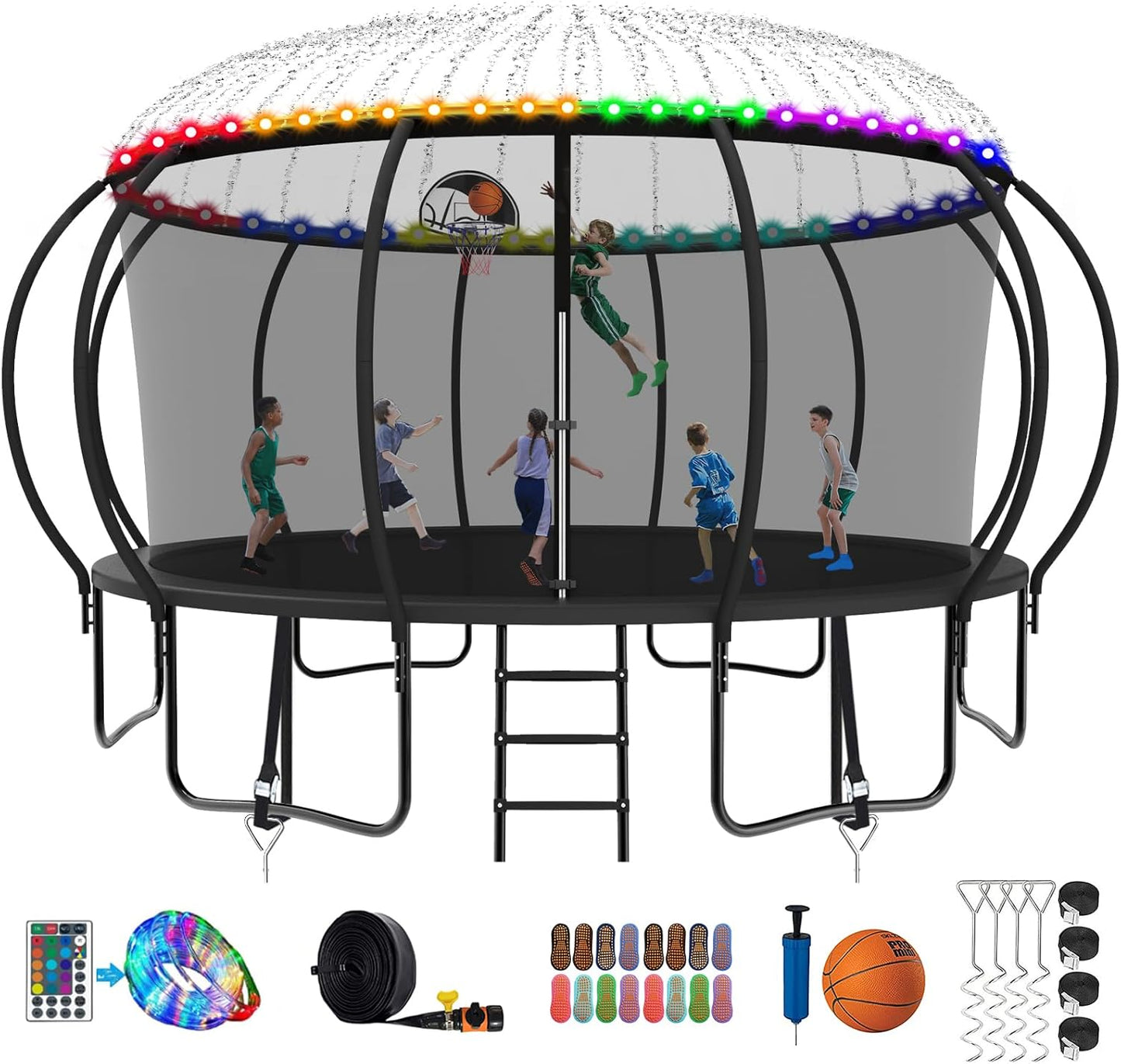 2025 Upgraded 8 10 12 14 15 16 FT Trampoline for Kids and Adults