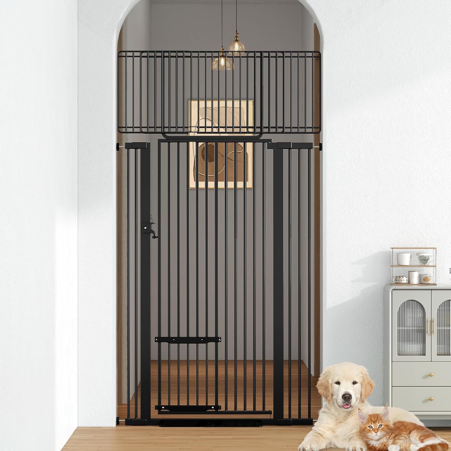 Extra Tall Cat Gate for Doorway - 72 in High Pet Safety Gate