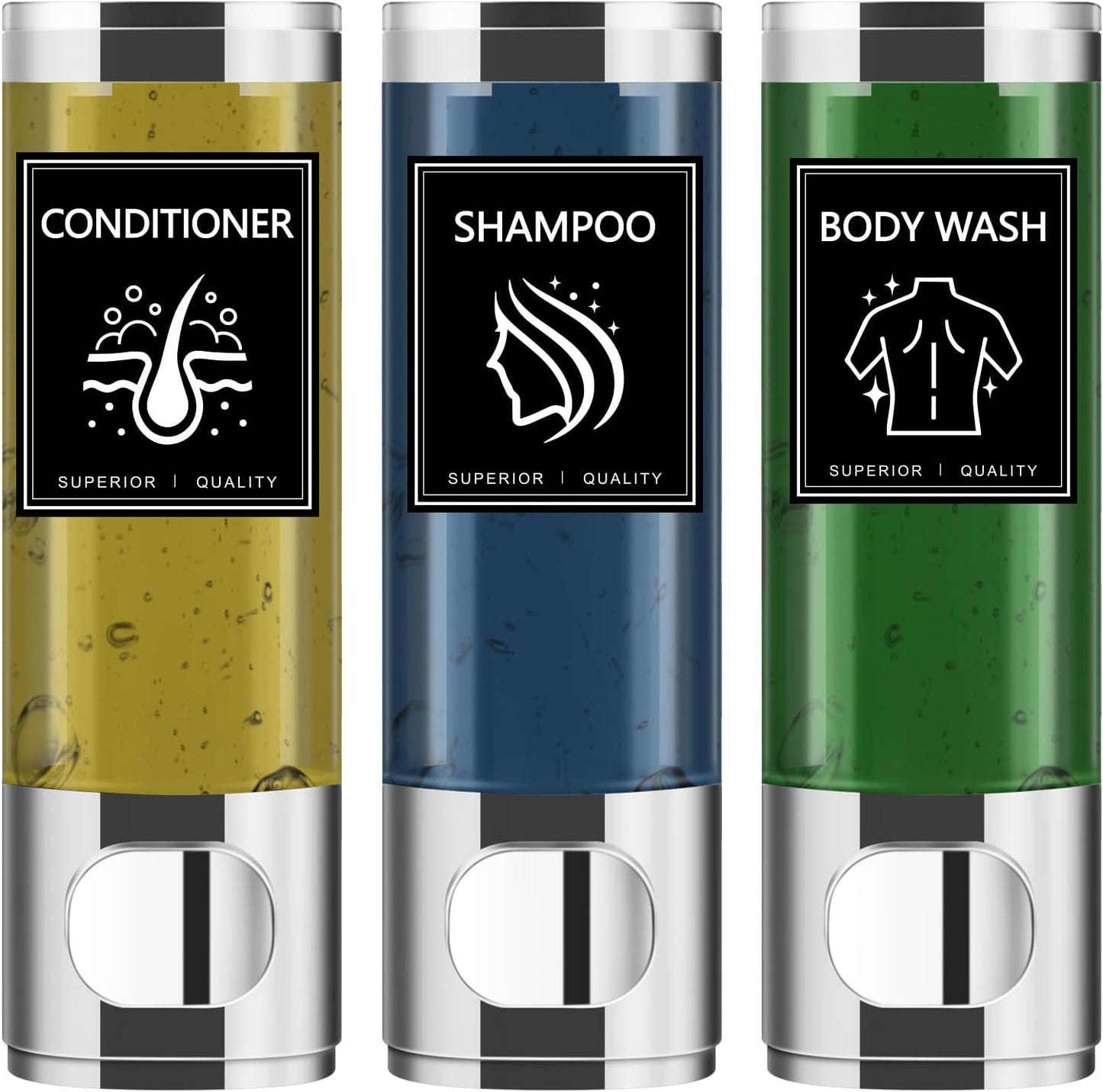 Volufia Shower Dispenser Set - Easy Install, 3x300ML Capacity