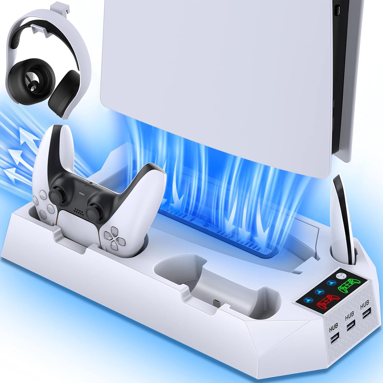 PS5 Stand and Cooling Station with Dual Controller Charger