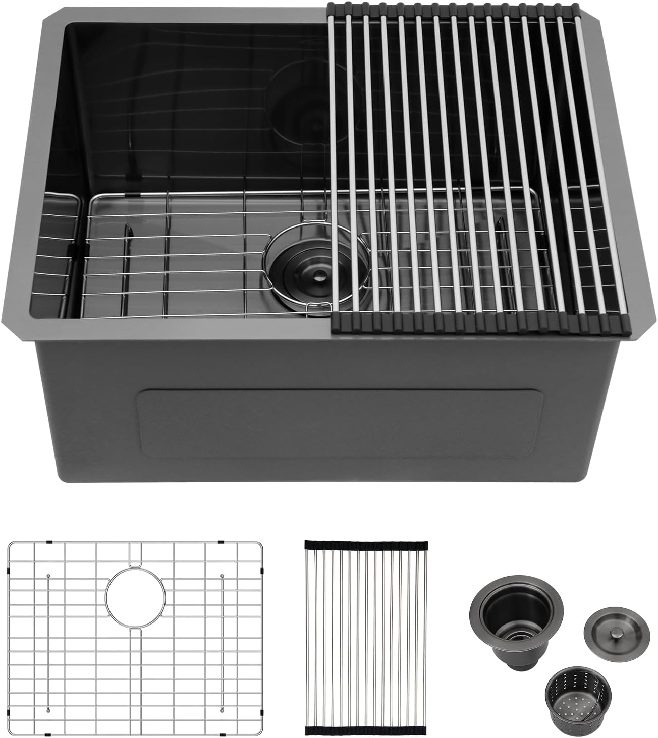 24x18 Inch Black Undermount Laundry Sink with NANO PVD Finish