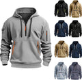 Men's Quarter Zip Pullover Hoodie - Vintage Tactical Comfort