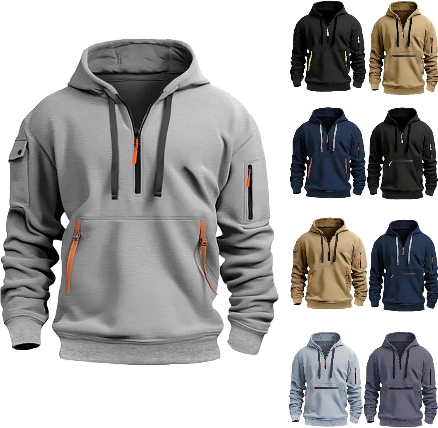 Vintage Military Quarter Zip Hoodie - Tactical Style!