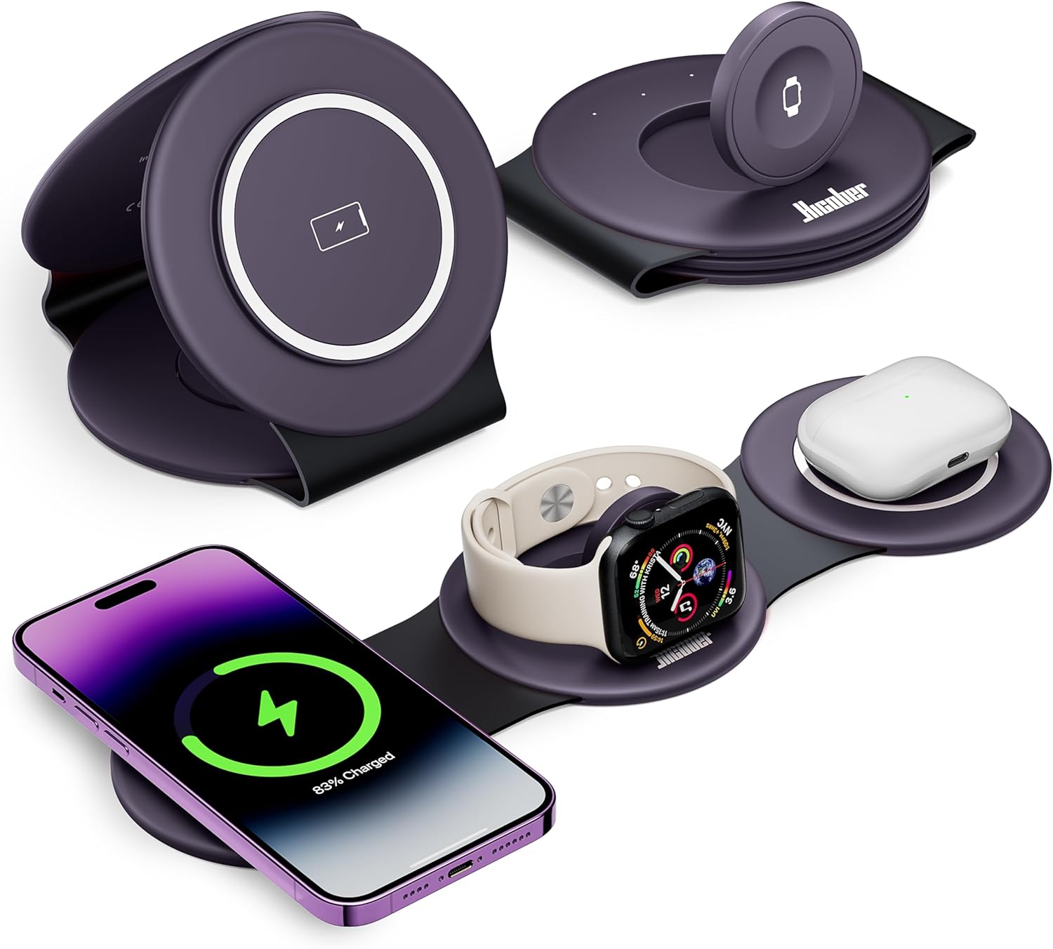3 in 1 Wireless Charging Station for Apple Devices - Foldable