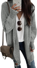 Sidefeel Womens Long Sleeve Open Front Cardigan - Oversized Chunky