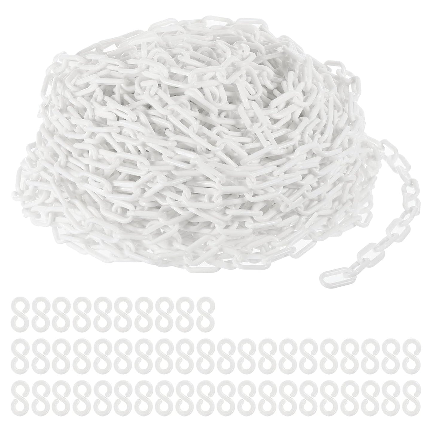 Durable 200 Ft Plastic Chain Links for Crowd Control and Barriers