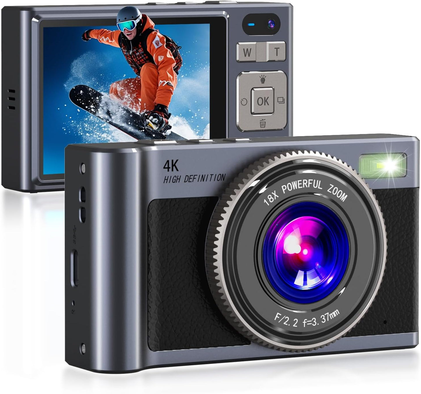 Forc Digital Camera with 4K Video and 18X Zoom for Teens