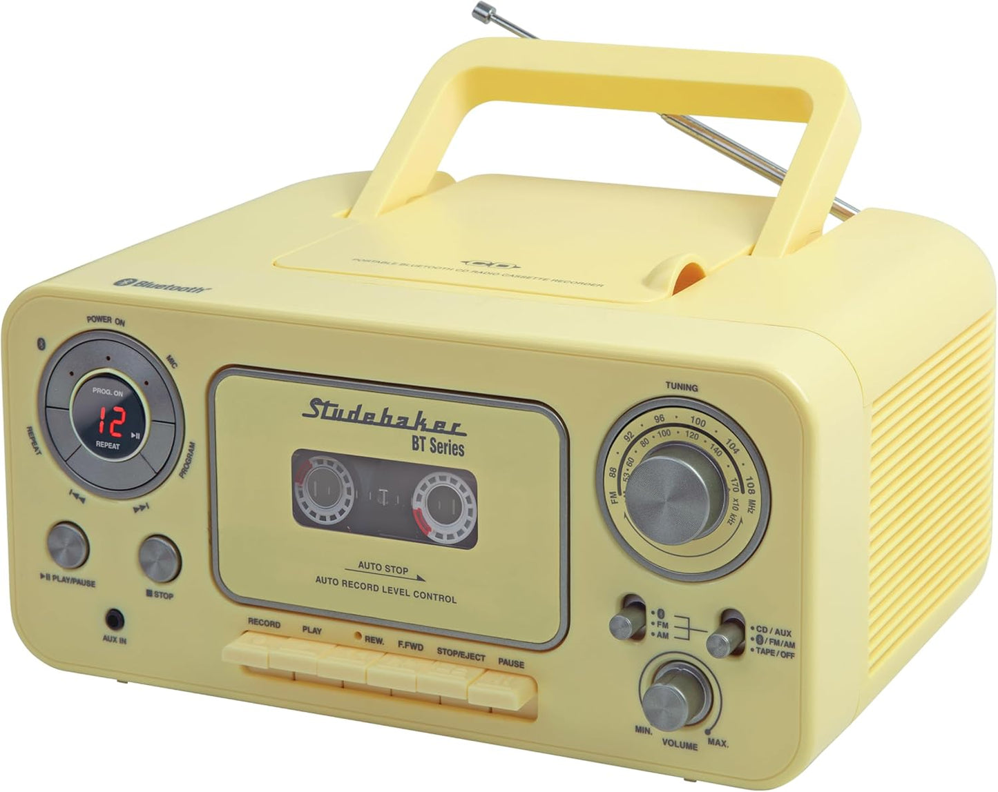 Portable Stereo CD Player with Bluetooth and AM/FM Radio