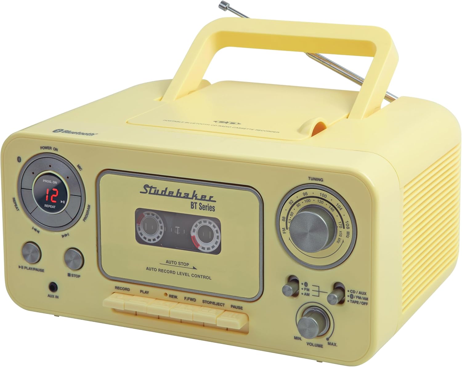 Portable Stereo CD Player with Bluetooth and AM/FM Radio