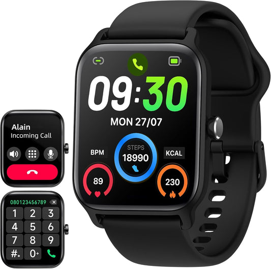 Smartwatch 1.8'' Alexa Fitness Tracker IP68 Waterproof - Calls, Heart Rate, Sleep Monitor!