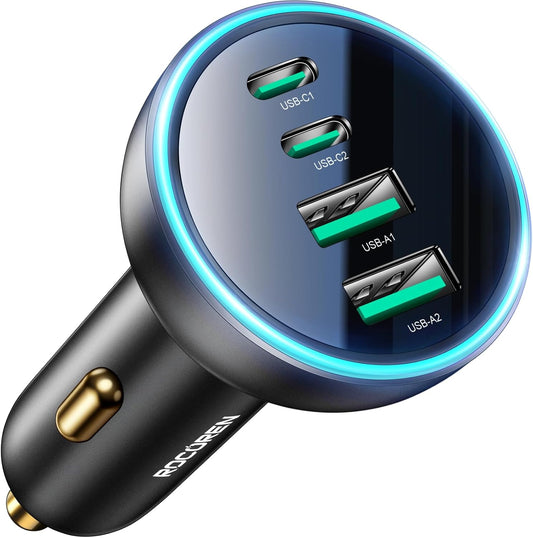 Rocoren 70W 4-Port PD Car Charger - Super Fast Charging