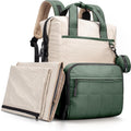 Green Diaper Bag Backpack 25L - Lightweight Travel Changing Pack