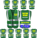 High Visibility Safety Vest 10 Pack with 5 Pockets - Customize Logo