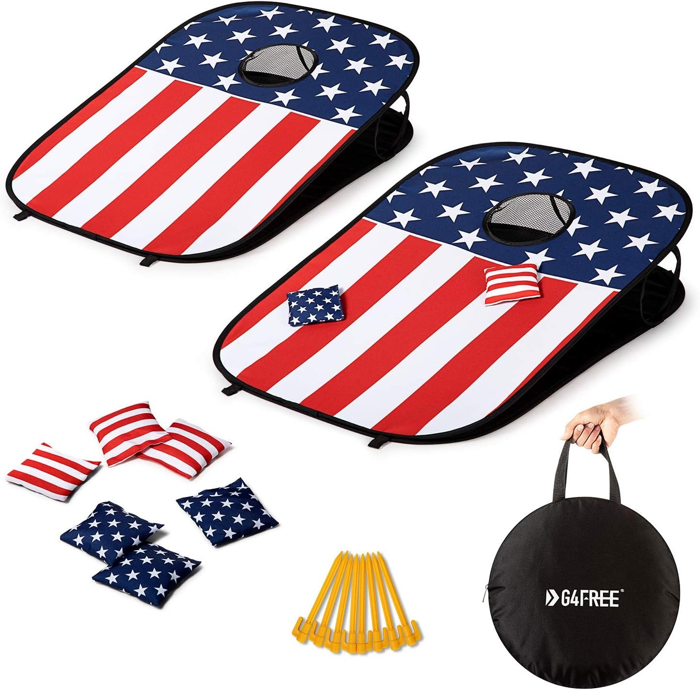 G4Free Portable Collapsible Cornhole Game Set for Fun Outdoors