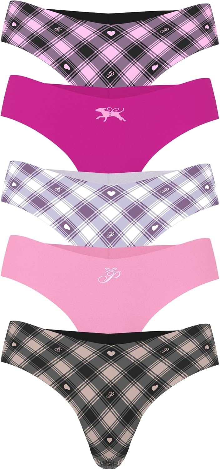 Victoria's Secret PINK Women's No Show Thong Underwear Multi Pack