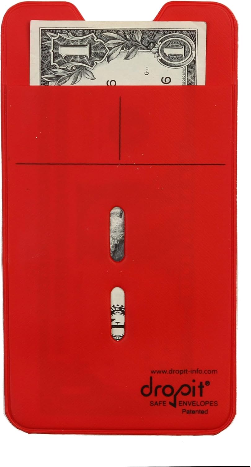 UBICON 50 Red Reusable Dropit Safe Envelope for Currency Storage