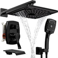 ELLO&ALLO Matte Black Tub Shower Faucet Set with Valve and Trim Kit