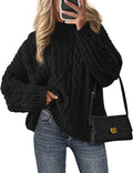 Women's Oversized Fall Sweater - Chunky Cable Knit Crewneck