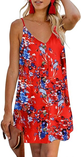 AlvaQ Women Summer Spaghetti Strap Casual Mini Dress Review